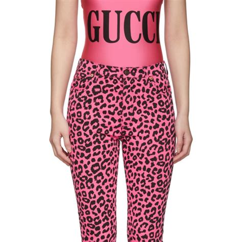 gucci leopard jeans|gucci distressed jeans.